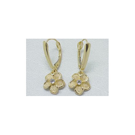 14k Gold Royal Plumeria Earrings